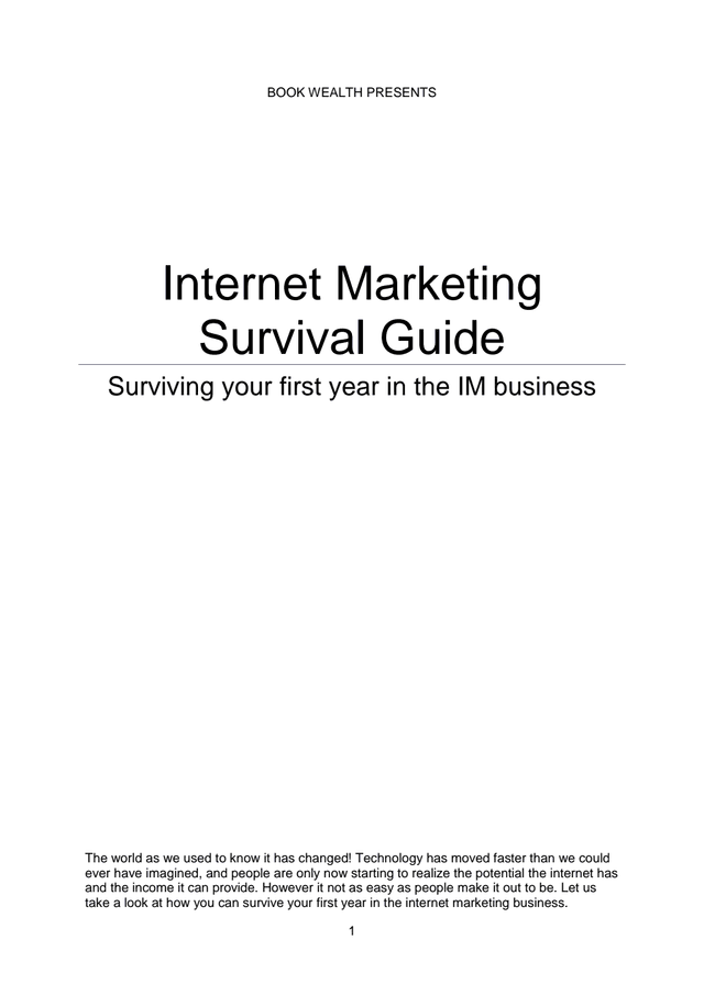 Internet Marketing Survival Guide