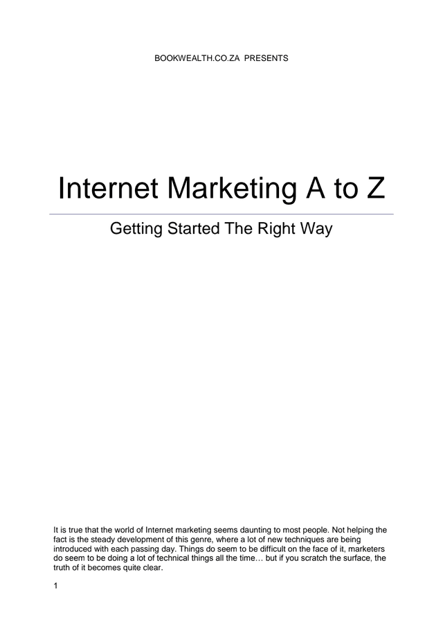 Internet Marketing A to Z