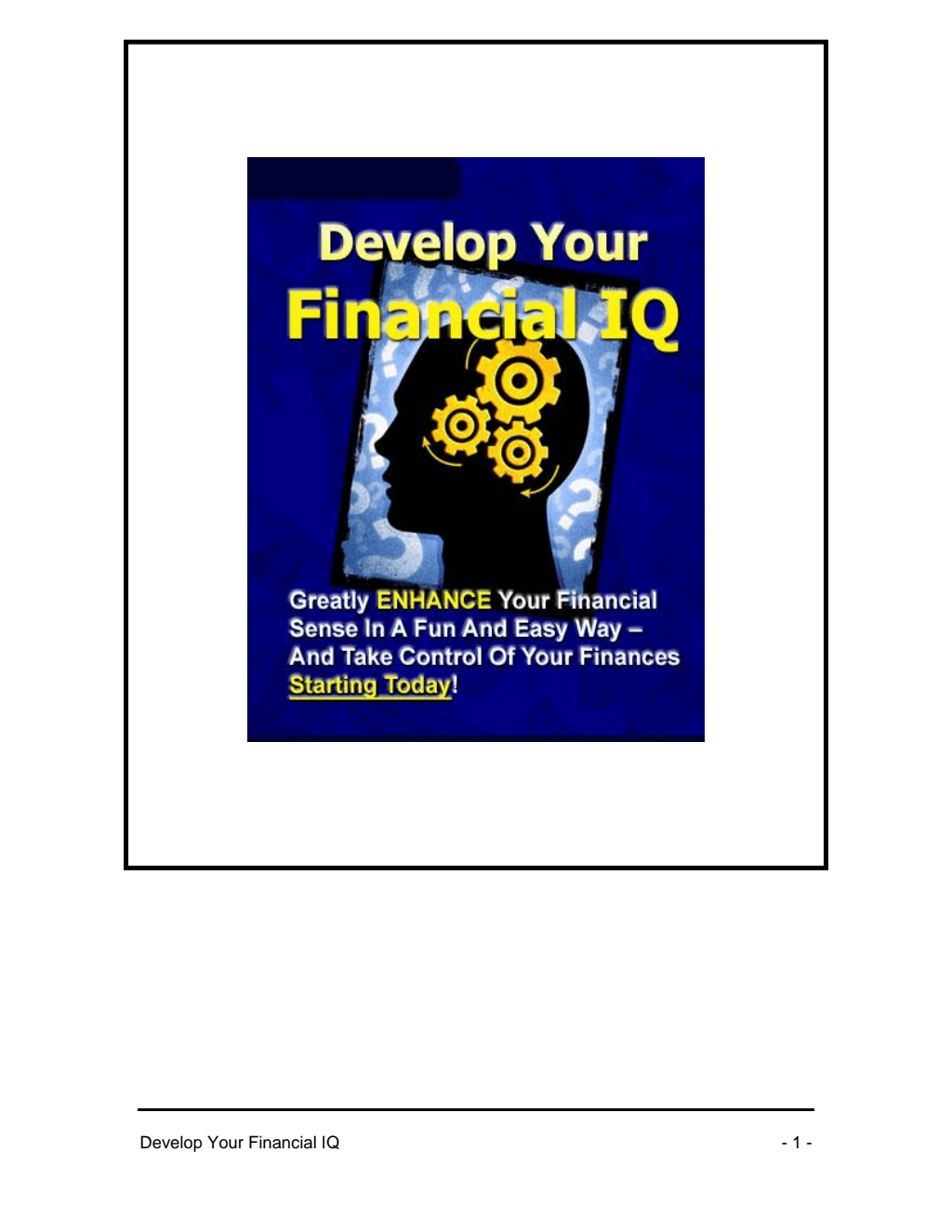 Develop Your Financial IQ