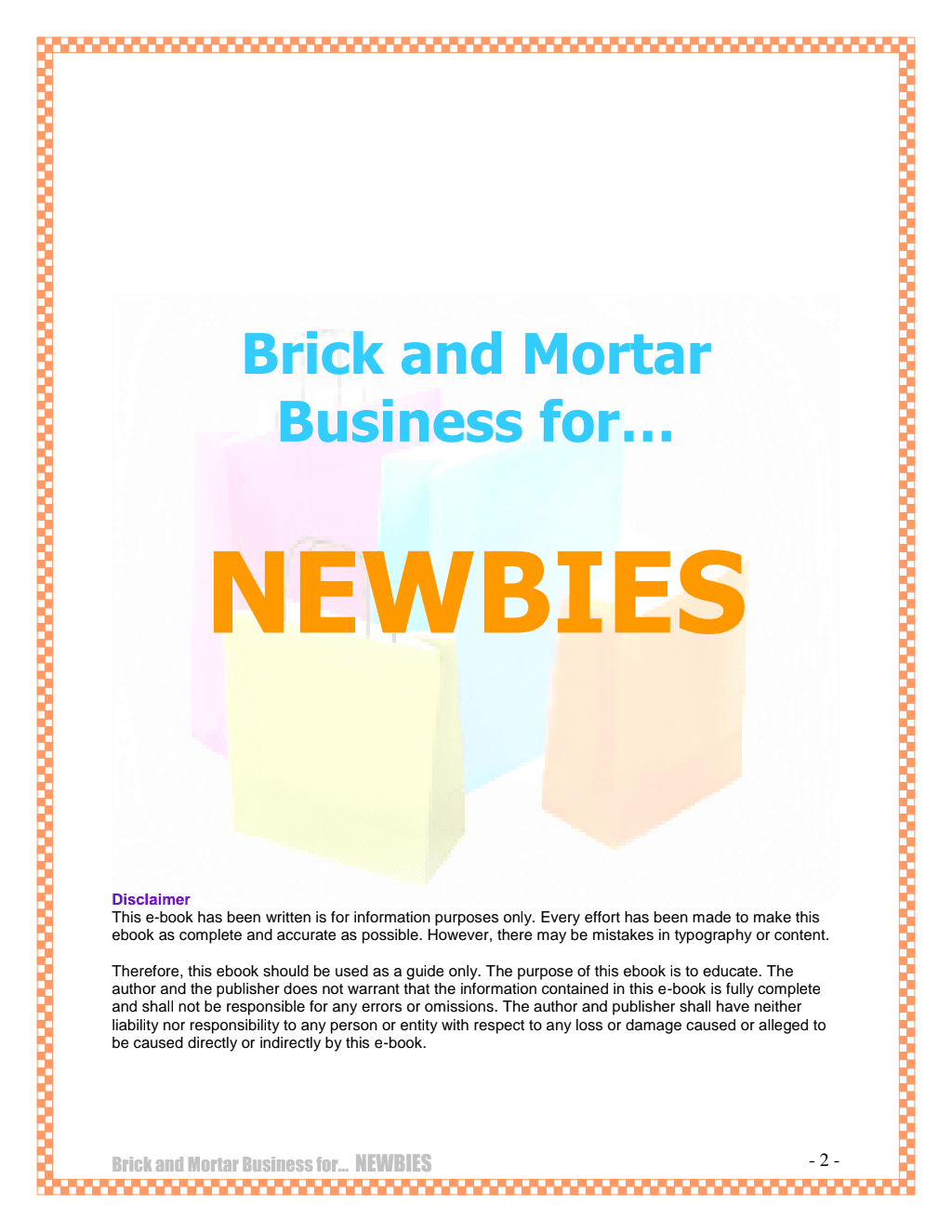 Brick and Mortar Business for Newbies