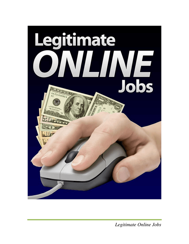 Legitimate Online Jobs and Income Sources