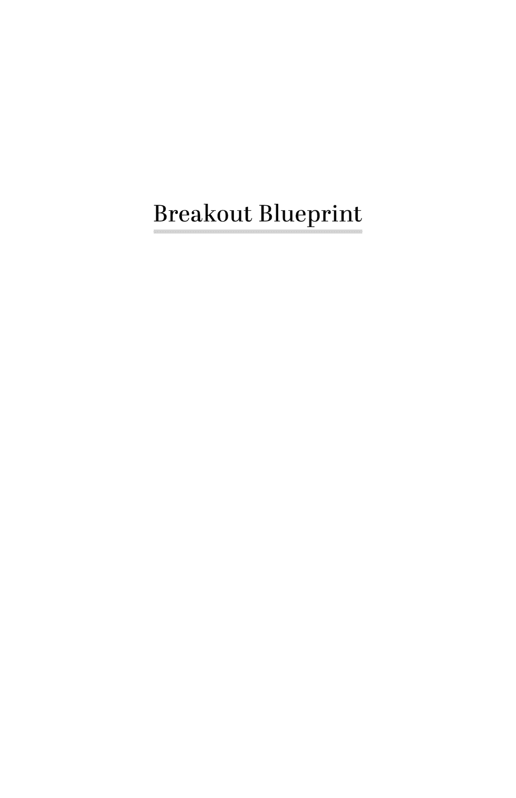 Breakout Blueprint